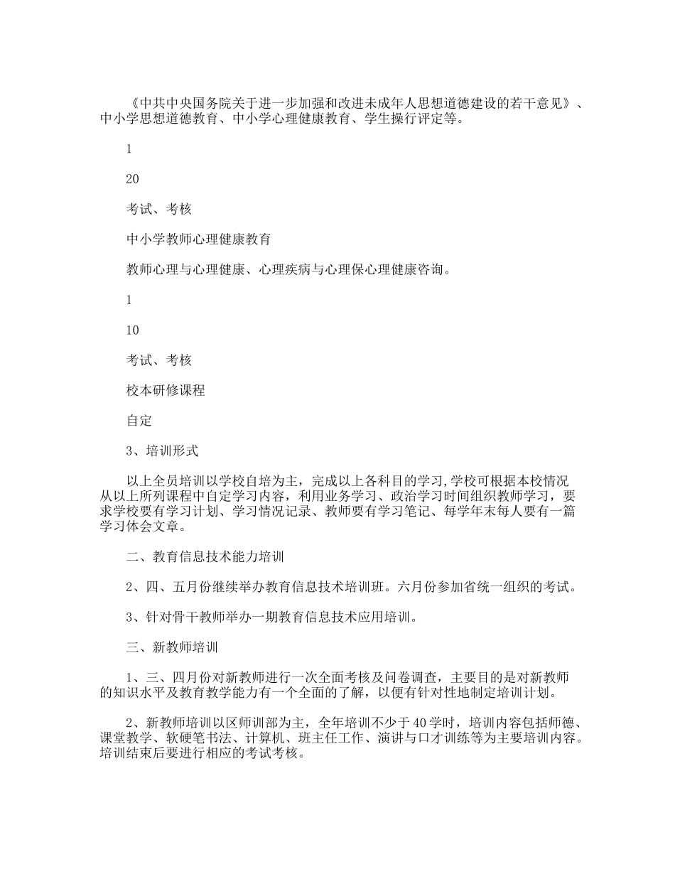 2011年师训工作计划_第2页