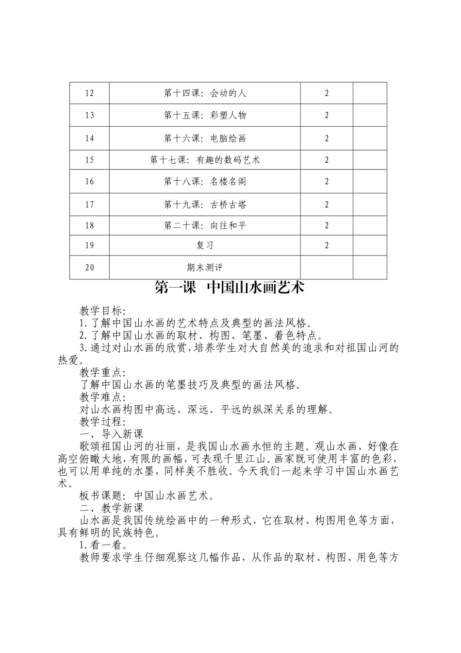 中国山水画艺术学期电子备课教案_第2页