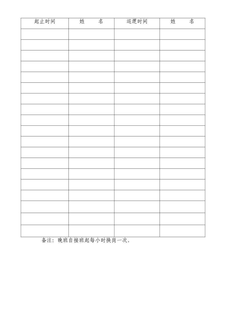 保安值班记录表_第2页