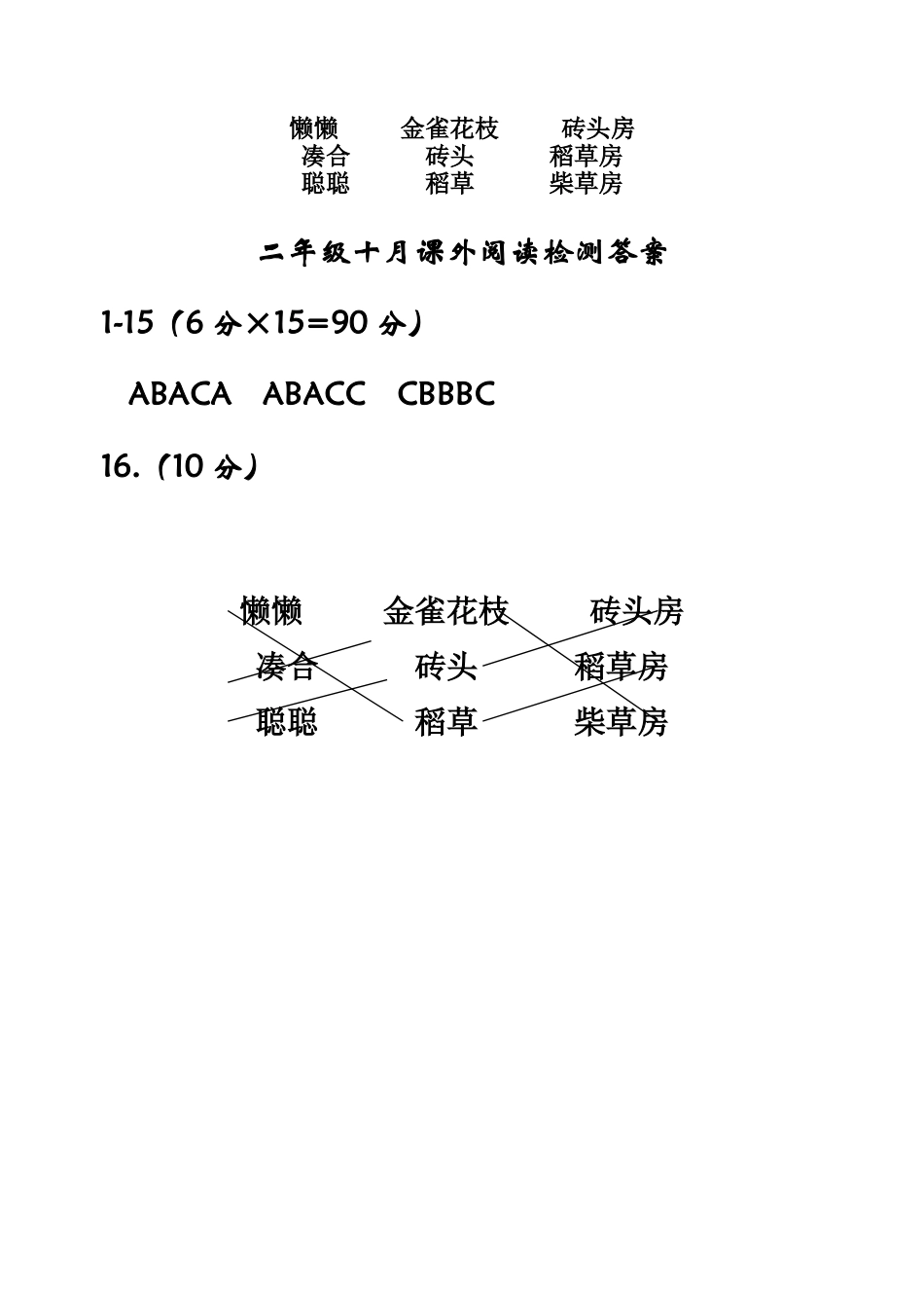 《三只小猪》阅读检测_第2页