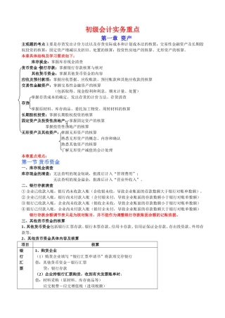 初级会计实务重点