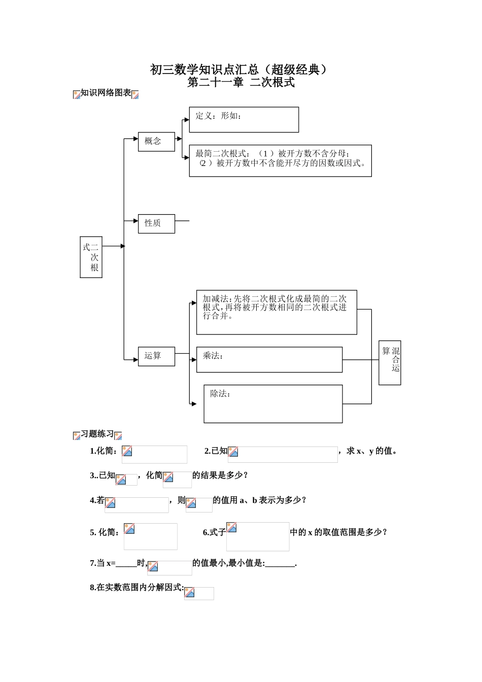 初三数学知识点汇总（超级经典）_第1页