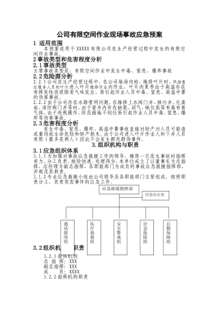 公司有限空间作业现场事故应急预案