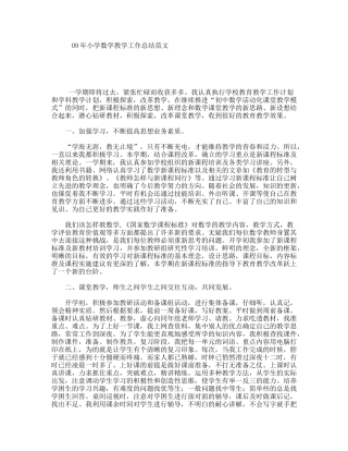 09年小学数学教学工作总结范文