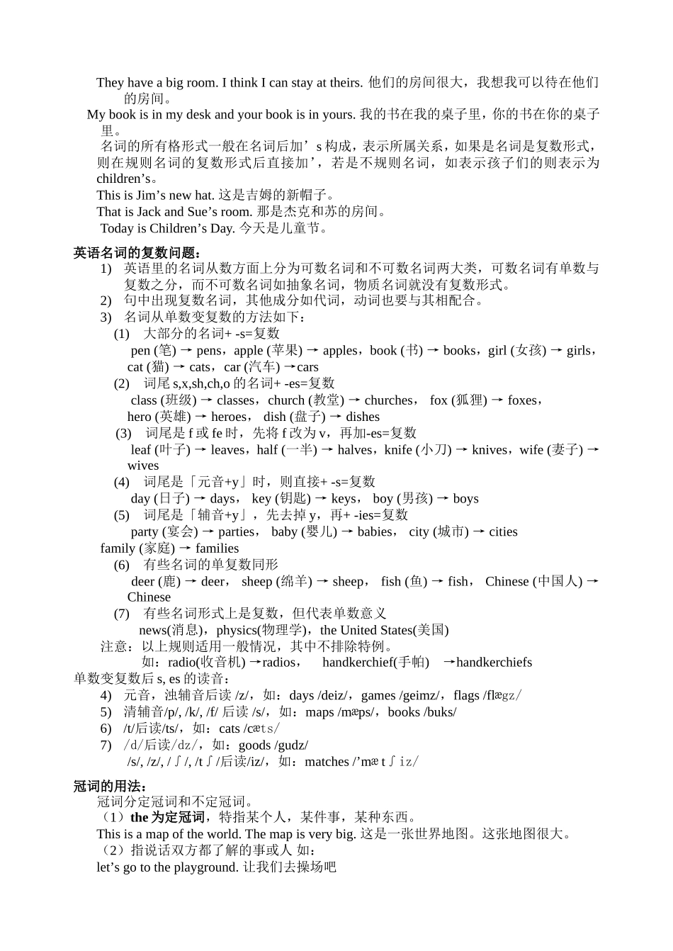 初一英语语法（牛津版）_第3页