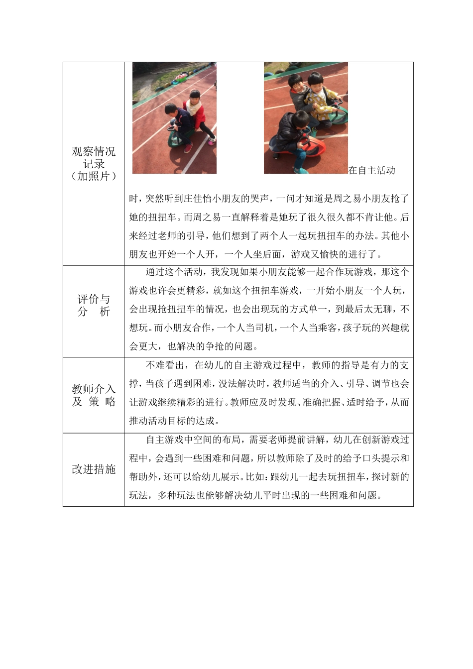 XX幼儿园幼儿自主游戏观察记录表_第3页