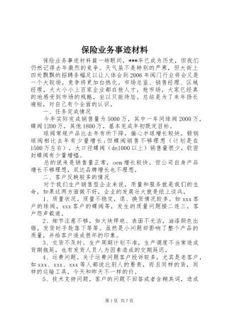 保险业务事迹材料