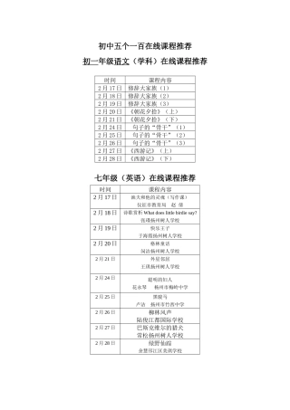 初中五个一百在线课程推荐