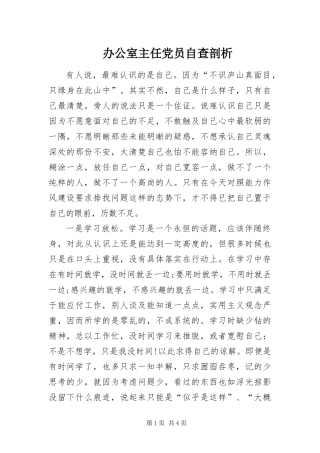 办公室主任党员自查剖析