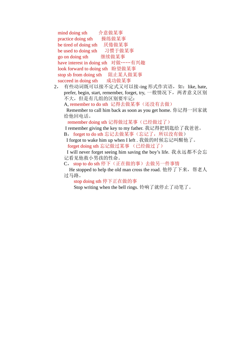 初中英语语法（动词不定式和动词ing形式）_第2页