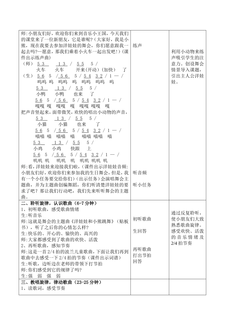 《洋娃娃和小熊跳舞》教学设计_第2页
