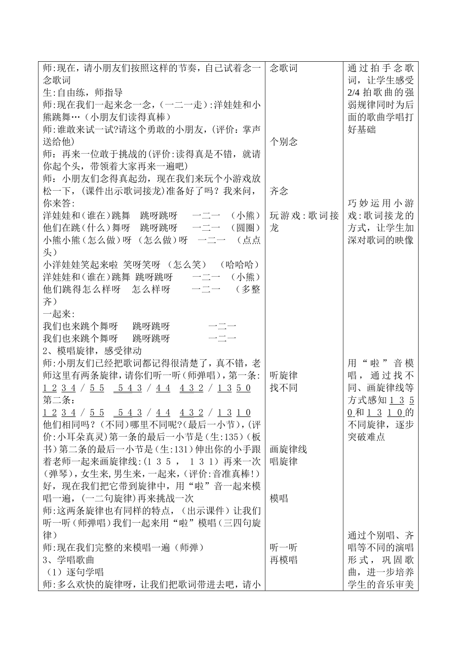 《洋娃娃和小熊跳舞》教学设计_第3页