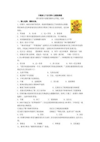 川教版九下近代第6主题检测题