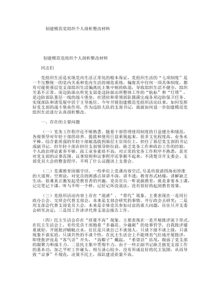 创建模范党组织个人剖析整改材料