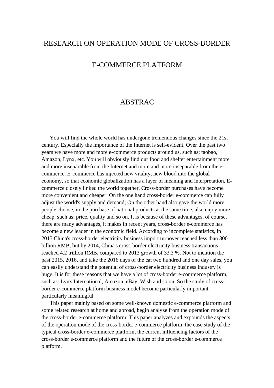 跨境电子商务平台运营模式研究_第2页