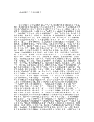 板业有限责任公司实习报告