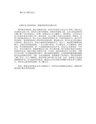 报社实习报告范文