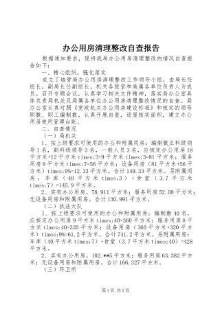 办公用房清理整改自查报告