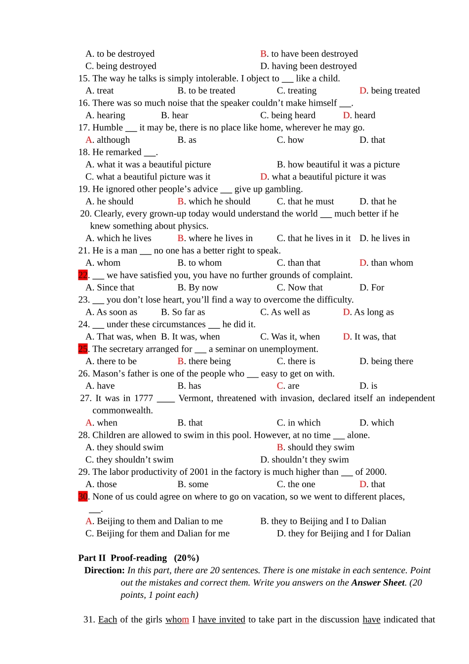 英语语法试卷_第2页