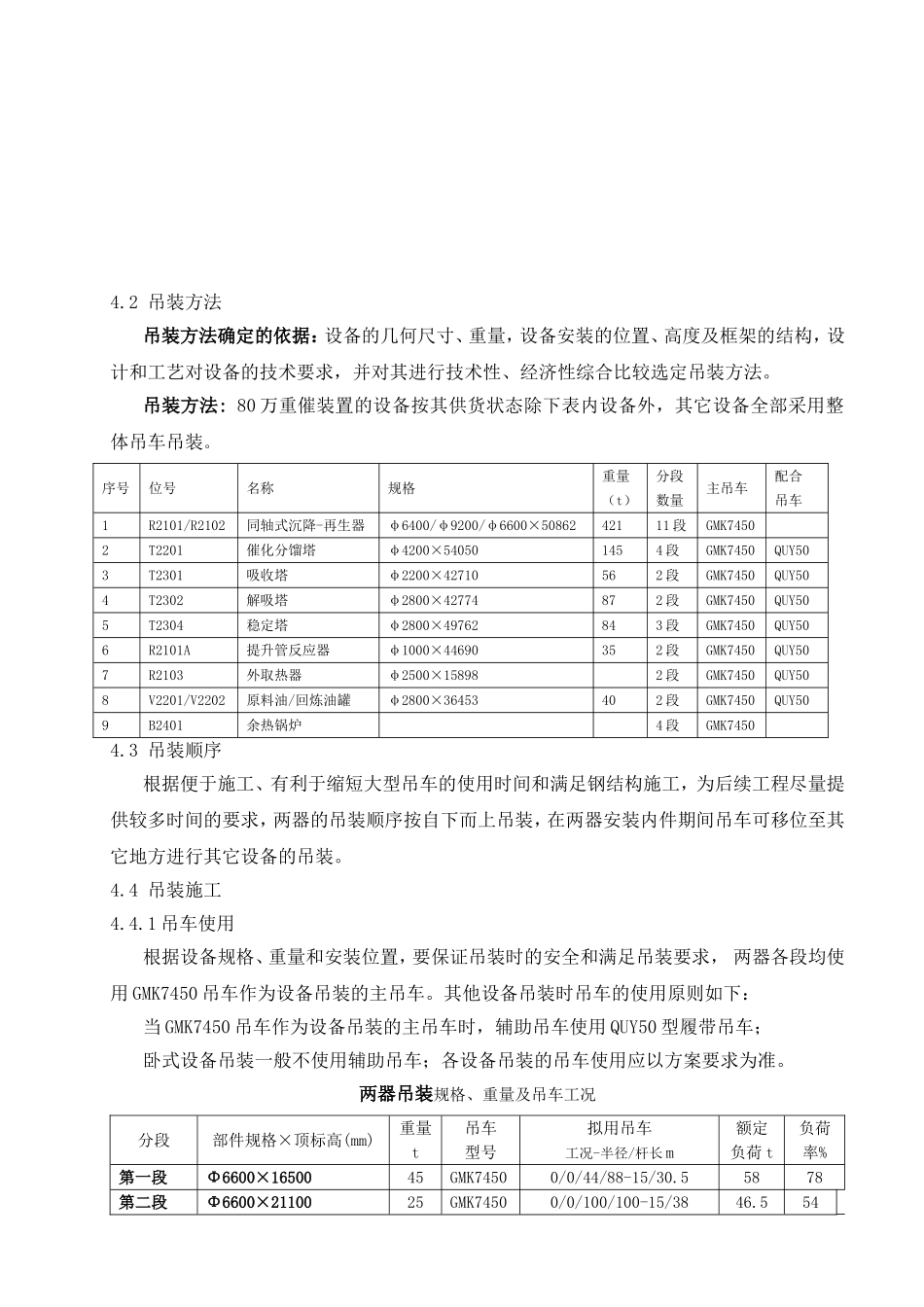 80万吨年重油催化裂解装置的大型设备吊装方案_第3页