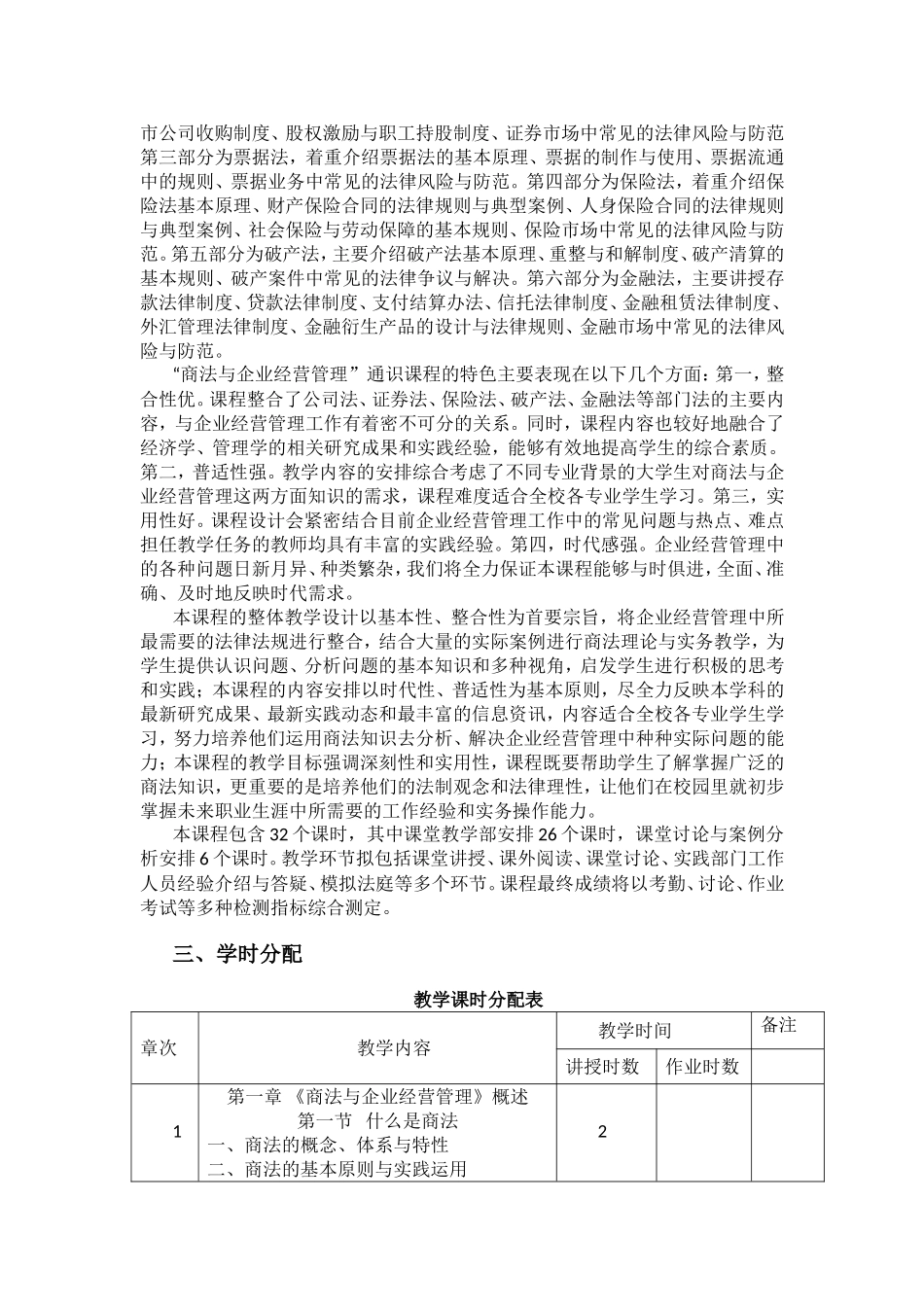 《商法与企业经营管理》教学大纲_第2页