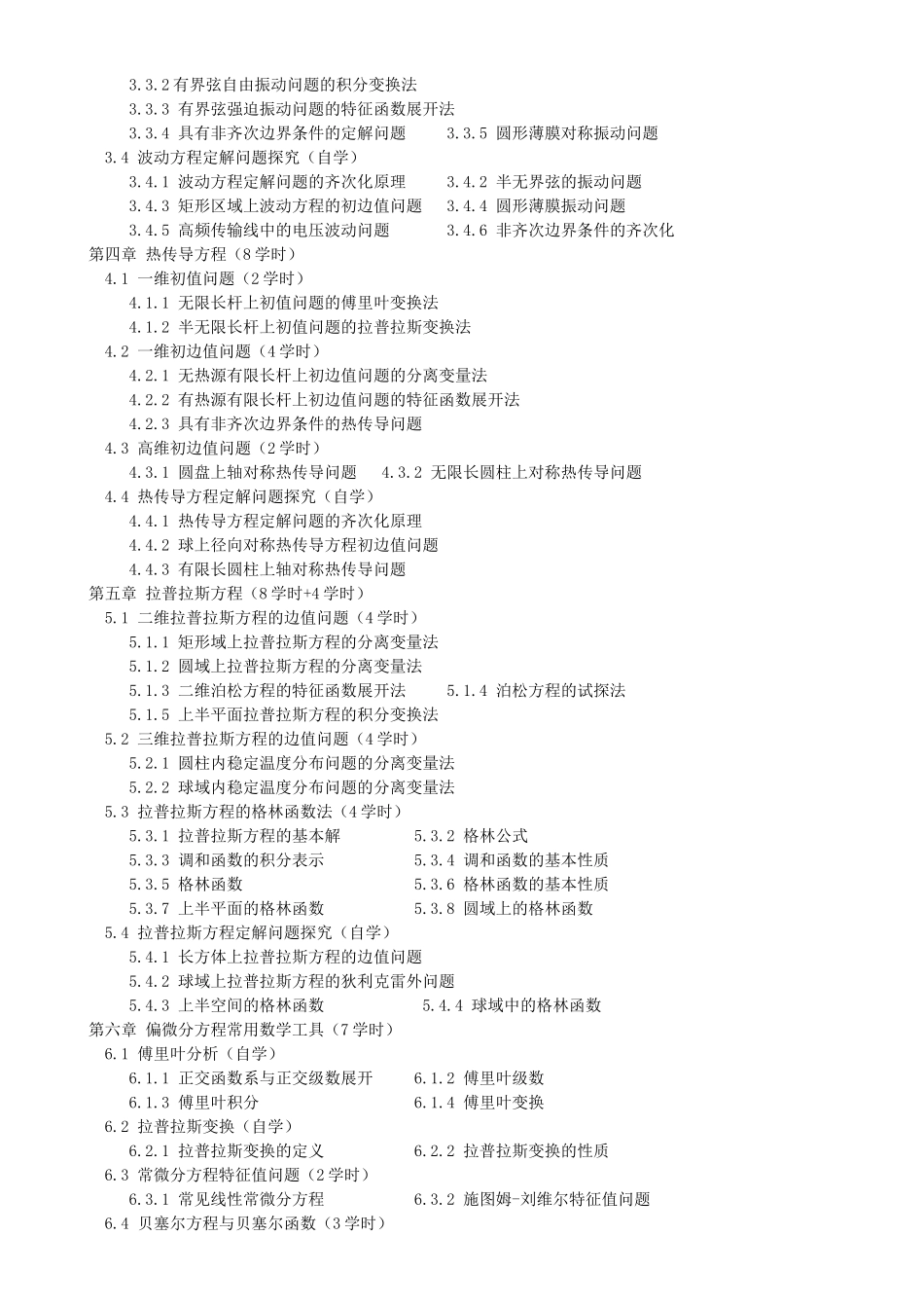 《应用偏微分方程》教学大纲_第2页