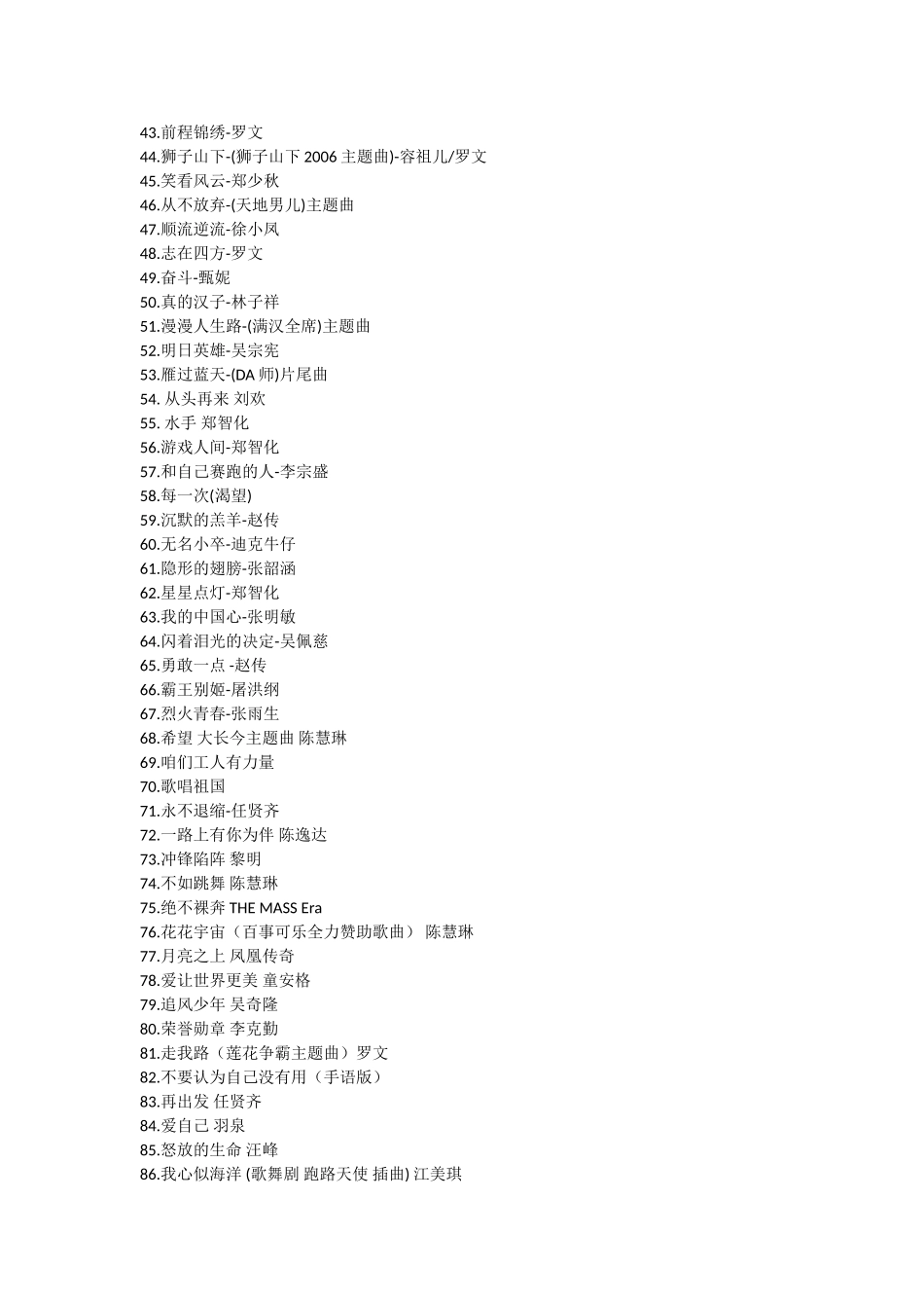 100首适合中学生的励志歌曲_第2页