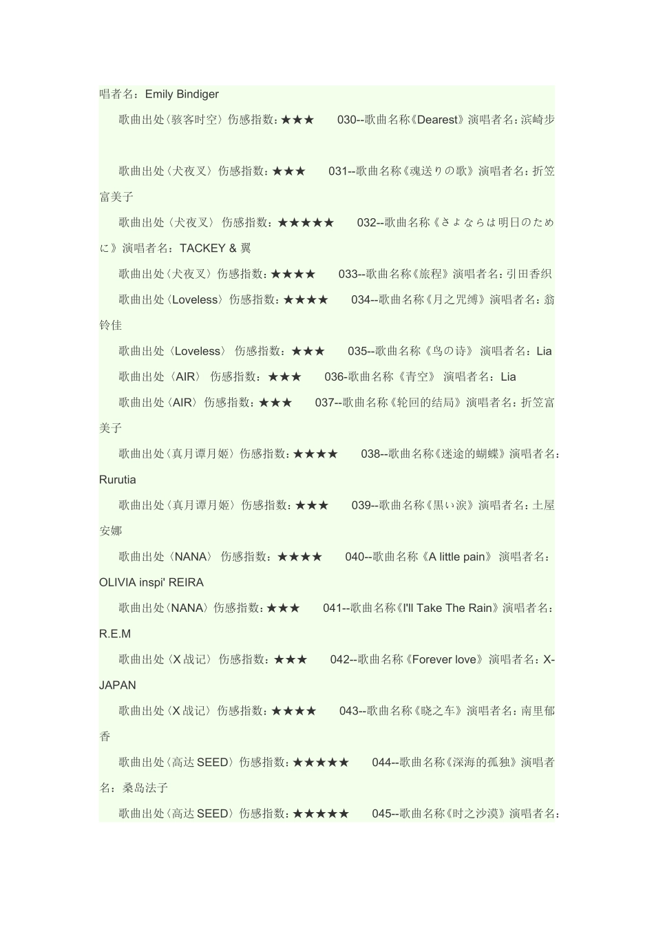 100首最好听最悲伤的动漫歌曲_第3页