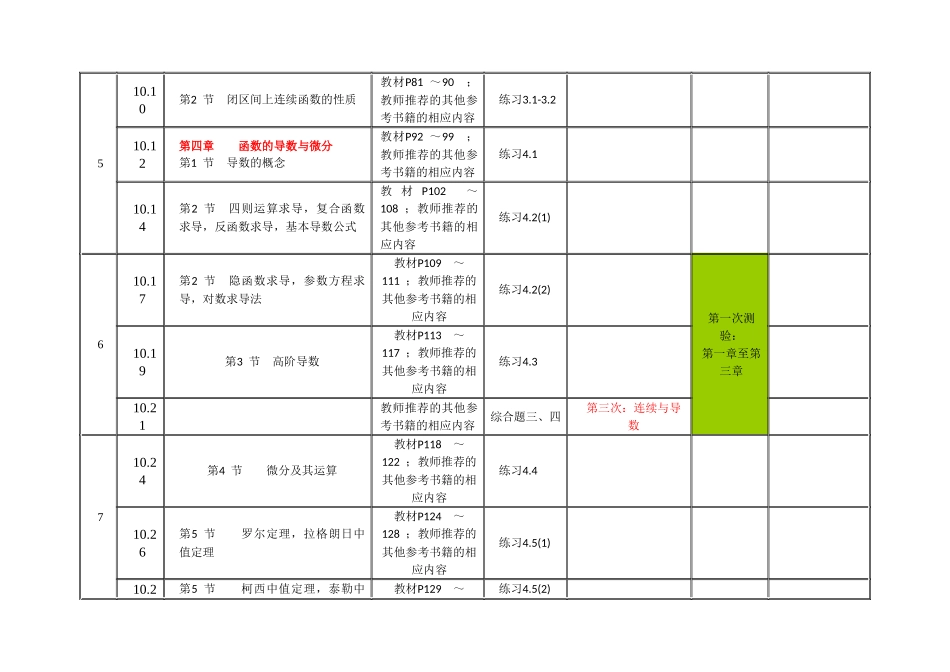 《高等数学A》教学进程表_第3页