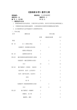 《园林树木学》教学大纲