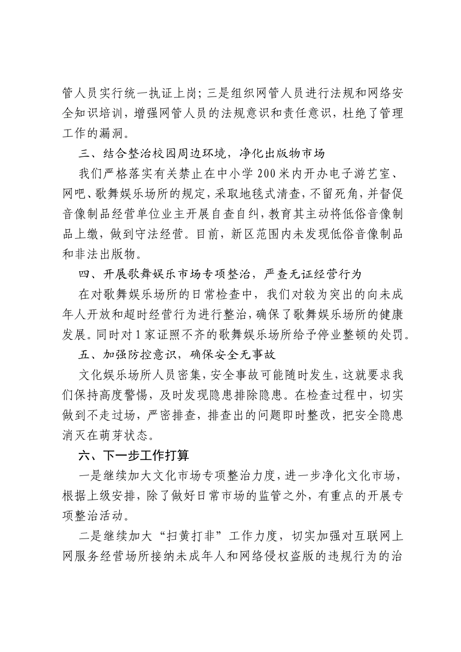 XXX区暑期文化市场专项检查工作总结_第2页