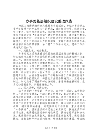 办事处基层组织建设整改报告
