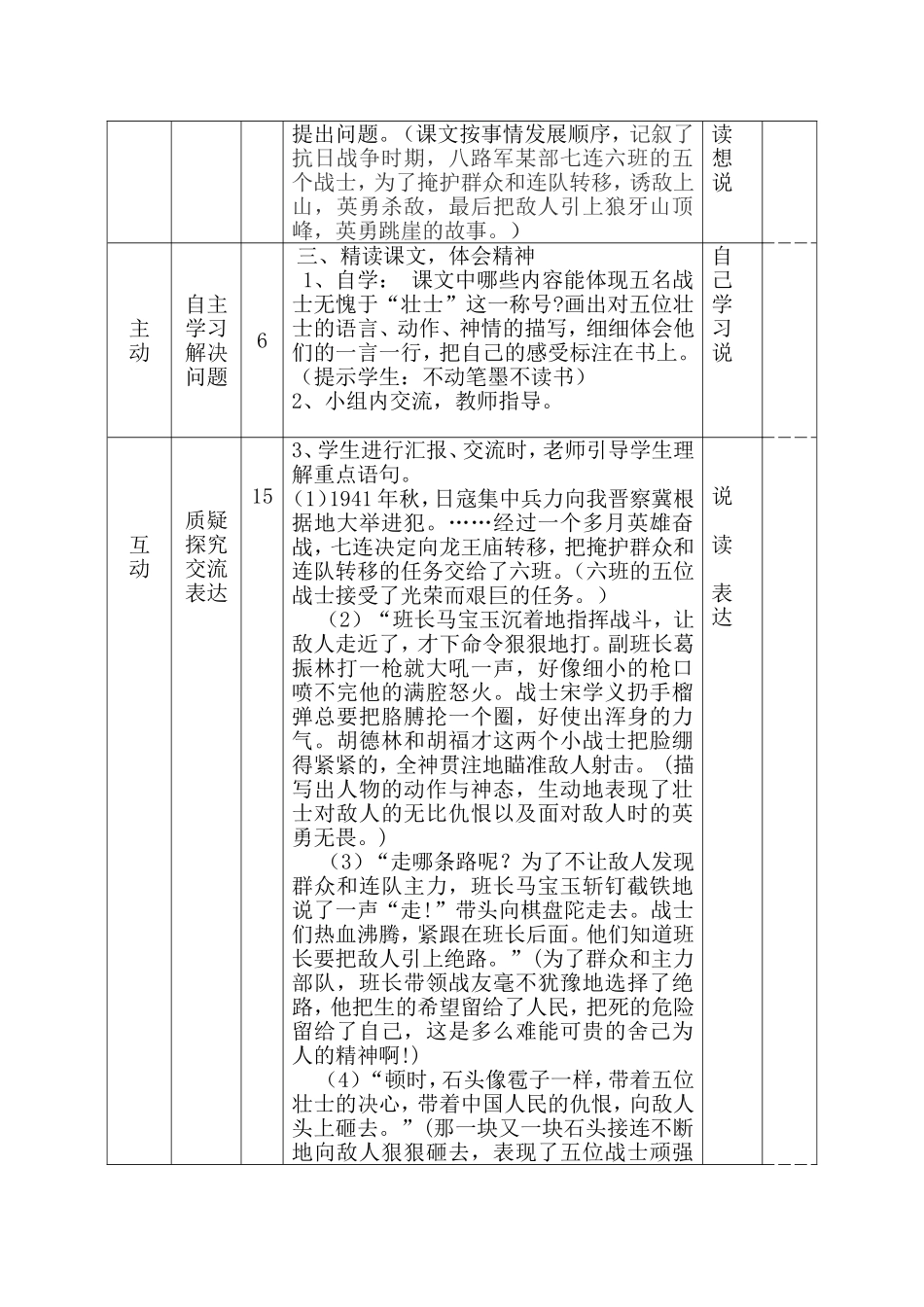 《狼牙山五壮士》教学设计_第2页