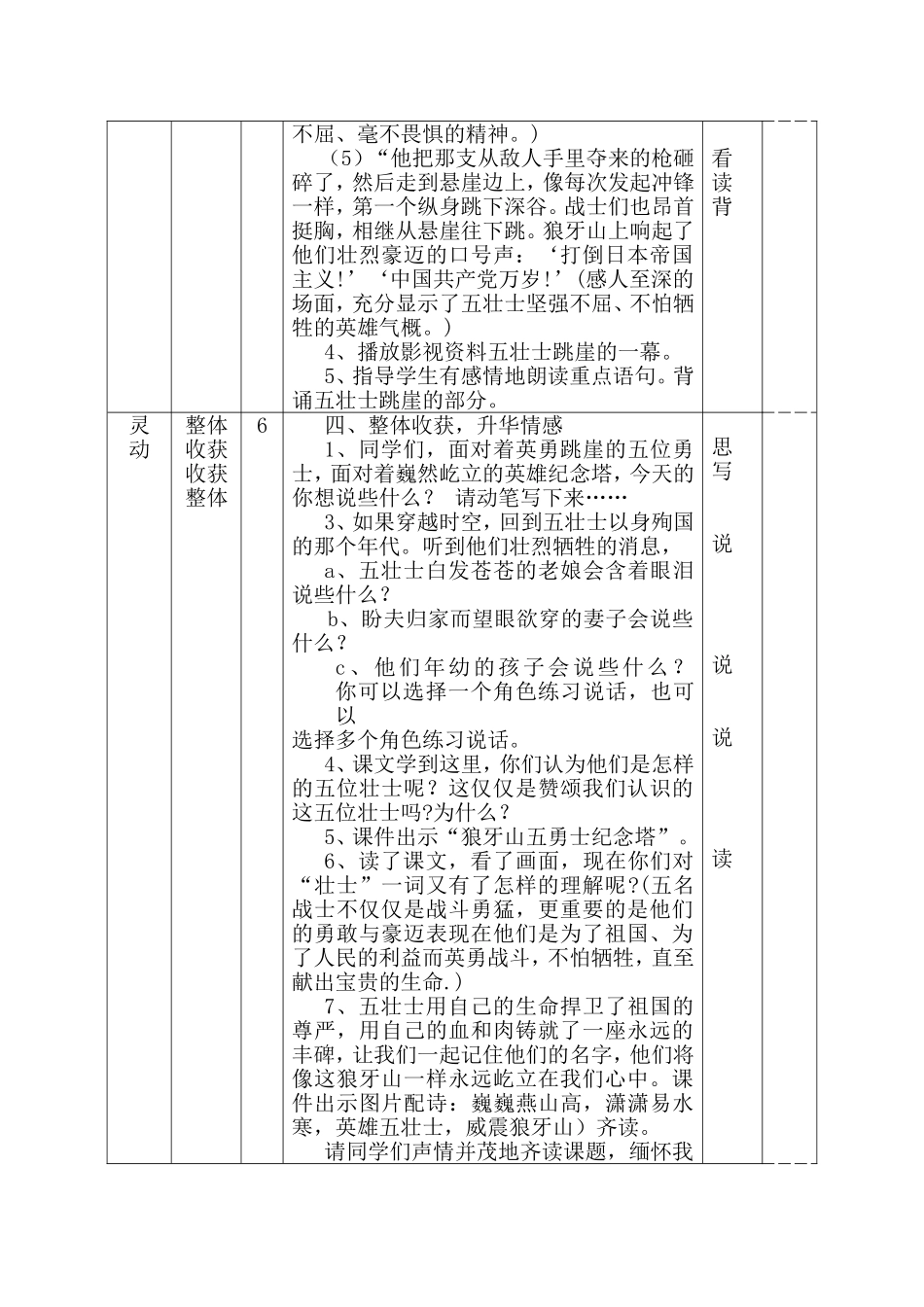 《狼牙山五壮士》教学设计_第3页