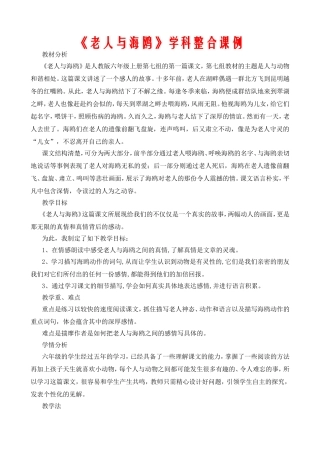 《老人与海鸥》学科整合课例