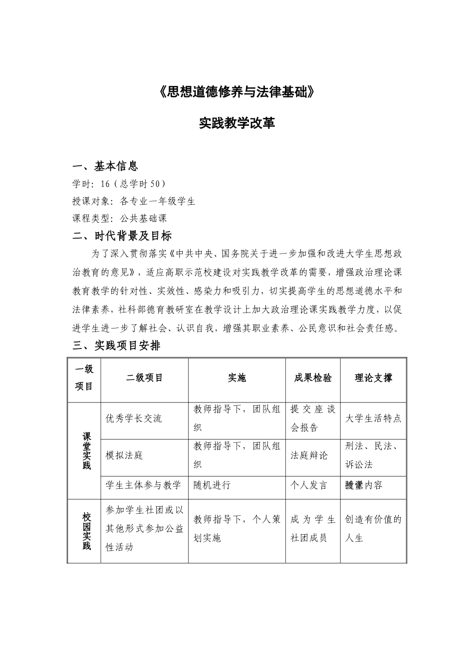 《思想道德修养与法律基础》课程实践教学方案与实施_第2页