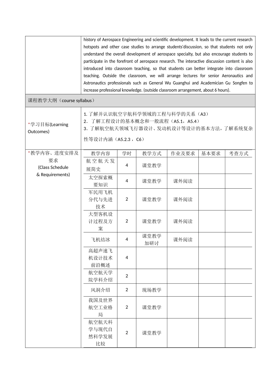 《航空航天概论》课程教学大纲_第2页