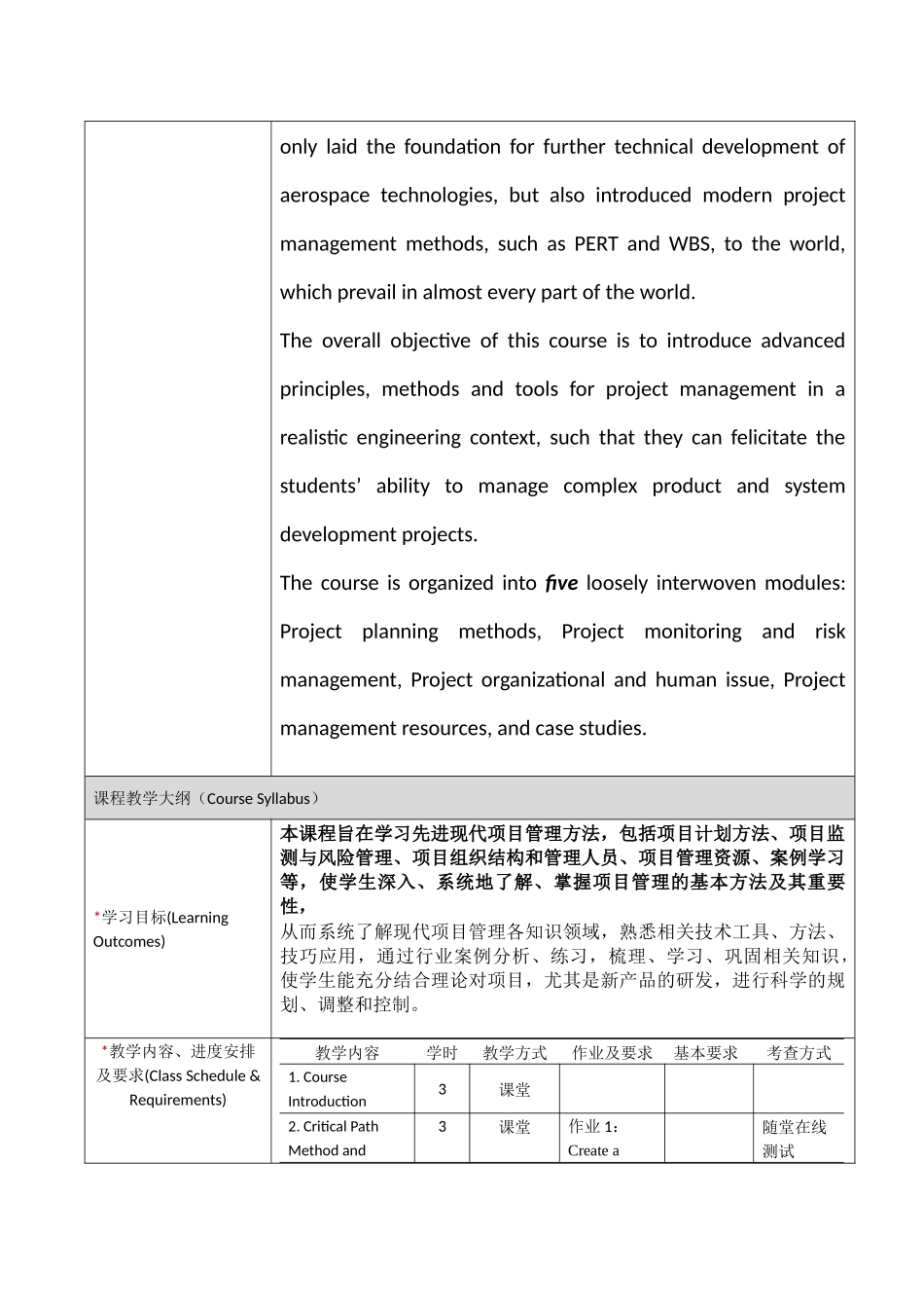 《航空航天项目管理》课程教学大纲_第2页