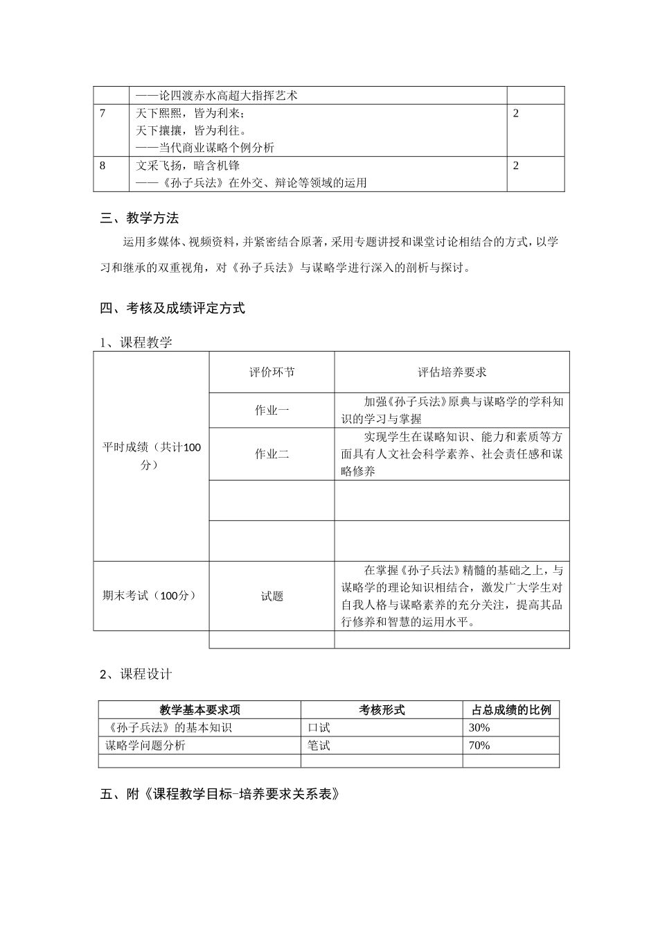 《孙子兵法与谋略学》课程教学大纲_第2页
