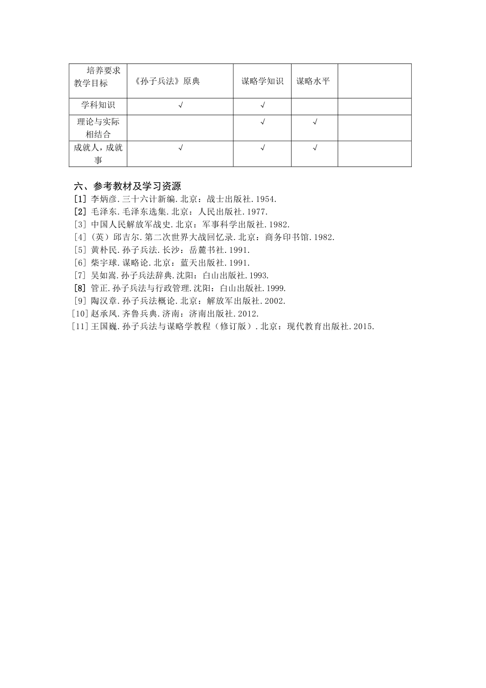 《孙子兵法与谋略学》课程教学大纲_第3页