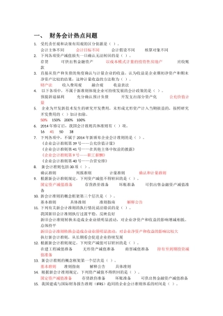 财务会计热点问题