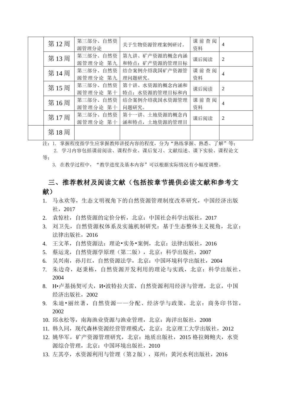 《自然资源管理学》教学大纲_第3页