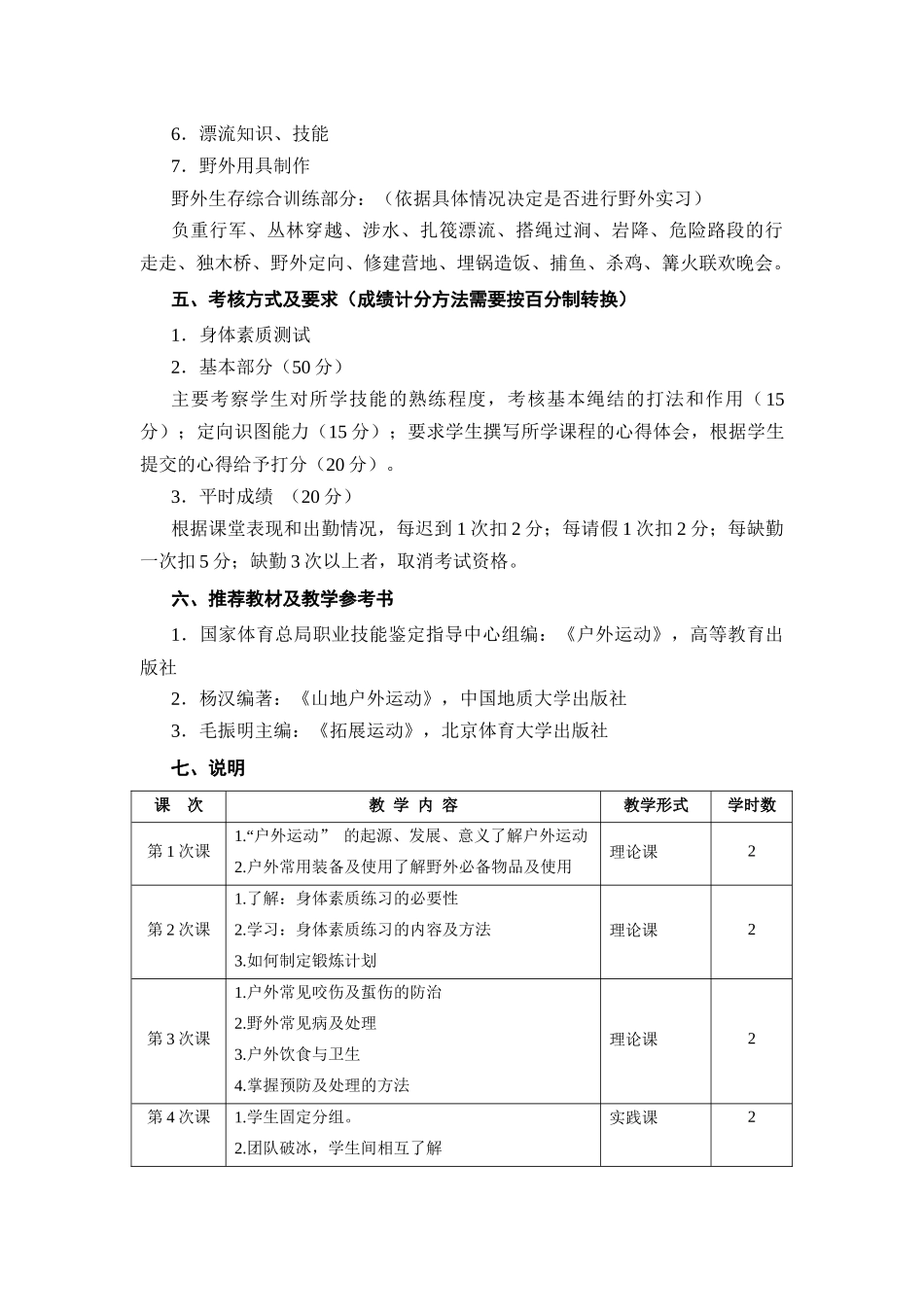《户外运动》课程教学大纲_第3页
