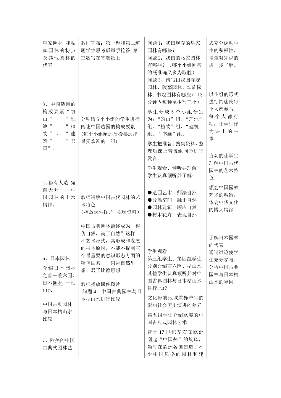 《漫步中外园林艺术》教学设计_第3页