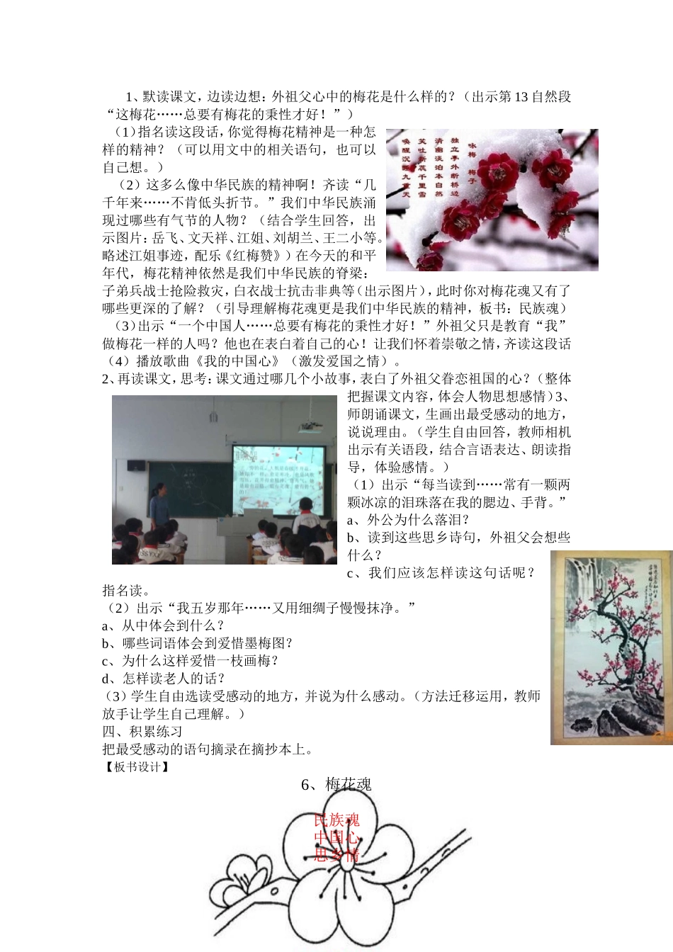 《梅花魂》教案[1]_第2页