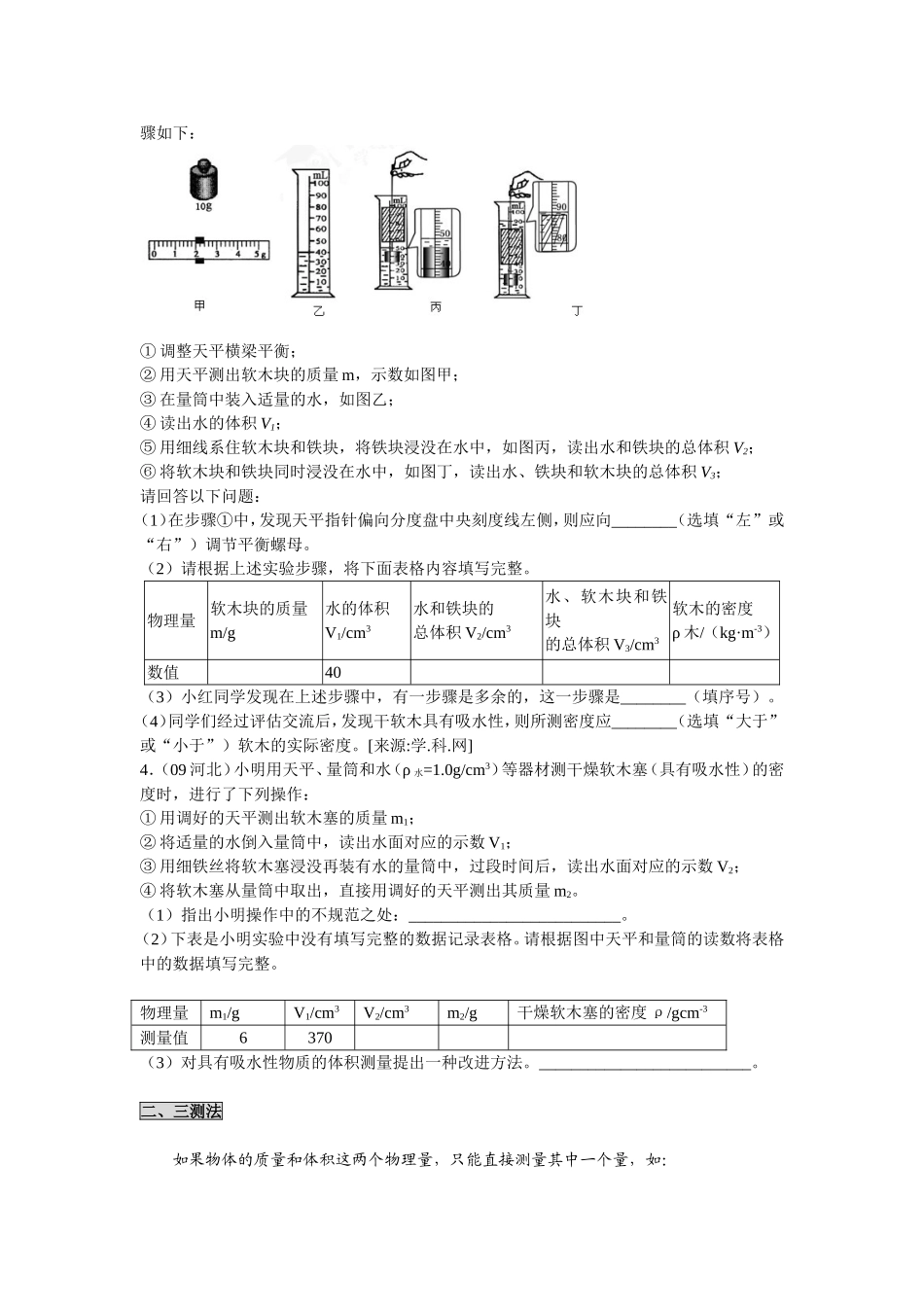 测物体密度高频考点_第2页
