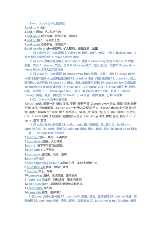 以add为中心的词组