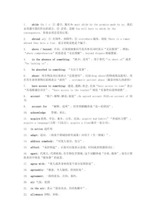 英语四级单词汇总