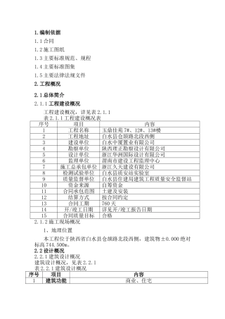 玉鼎佳苑7#、12#、13#楼工程施工方案