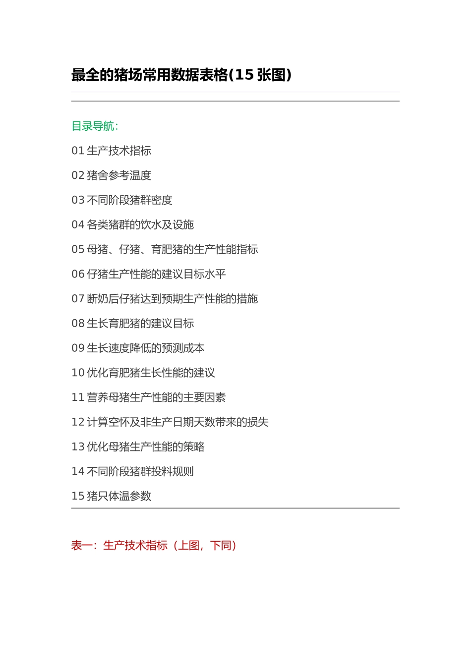 最全的猪场常用数据表格(15张图)_第1页